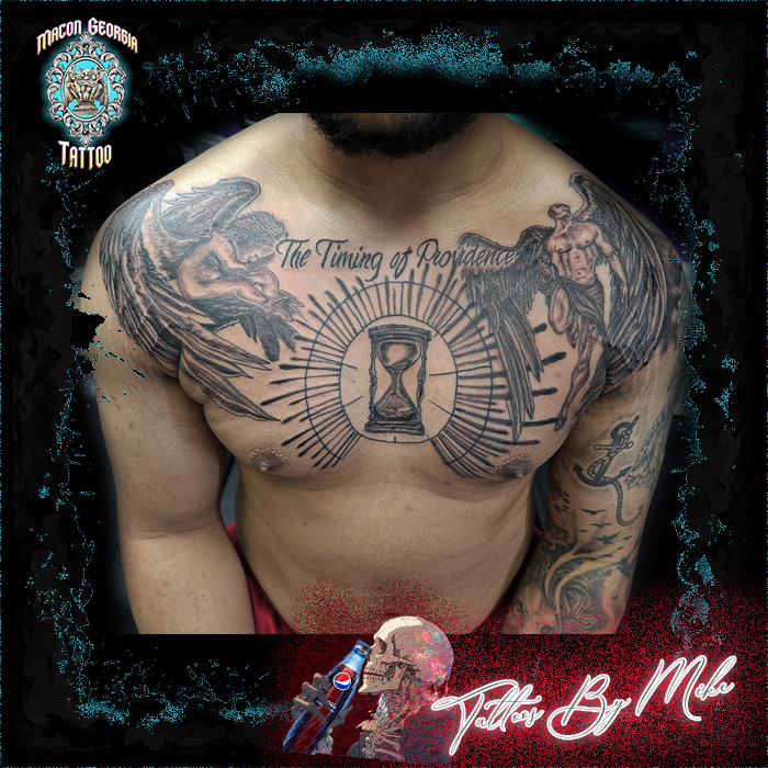 macon georgia tattoo -chest angel macon georgia tattoo -chest angel