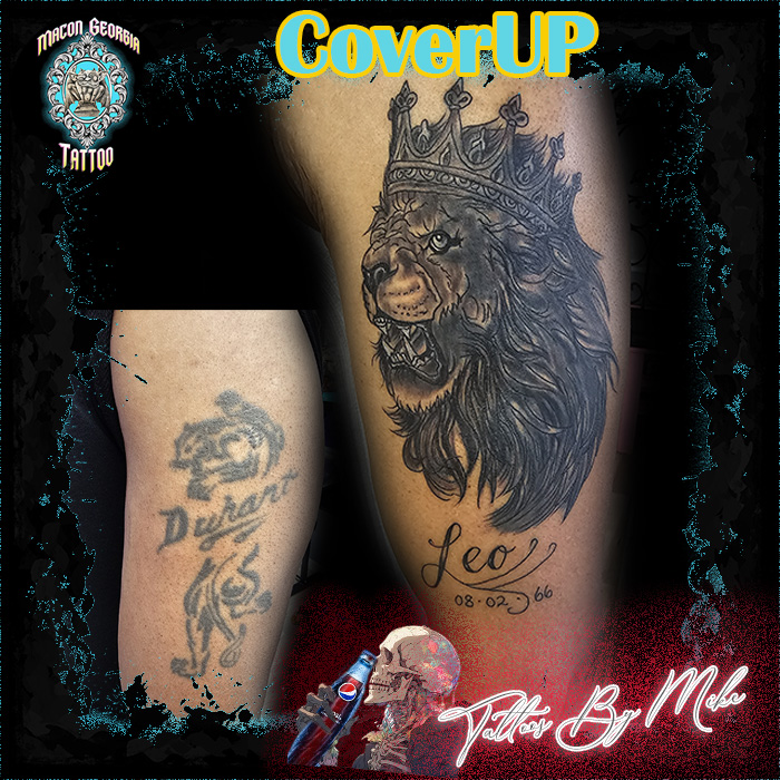 macon georgia tattoo - lion head coverup macon georgia tattoo - lion head coverup